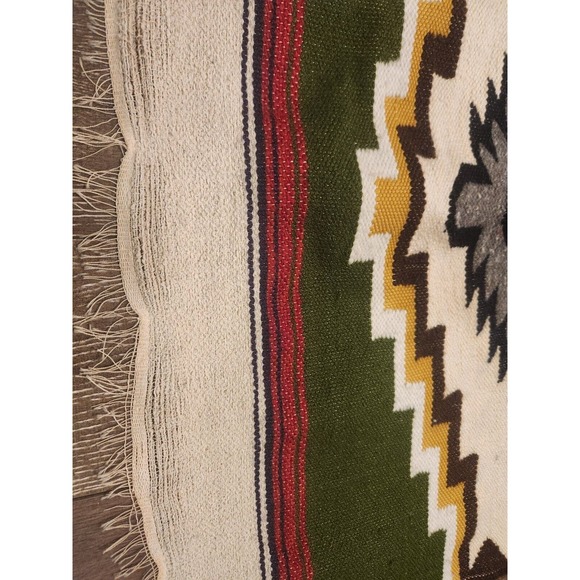Vtg Native Indigenous Hand Woven Wool Rug / Wall Tapestry Southwestern Art Decor - Picture 6 of 8